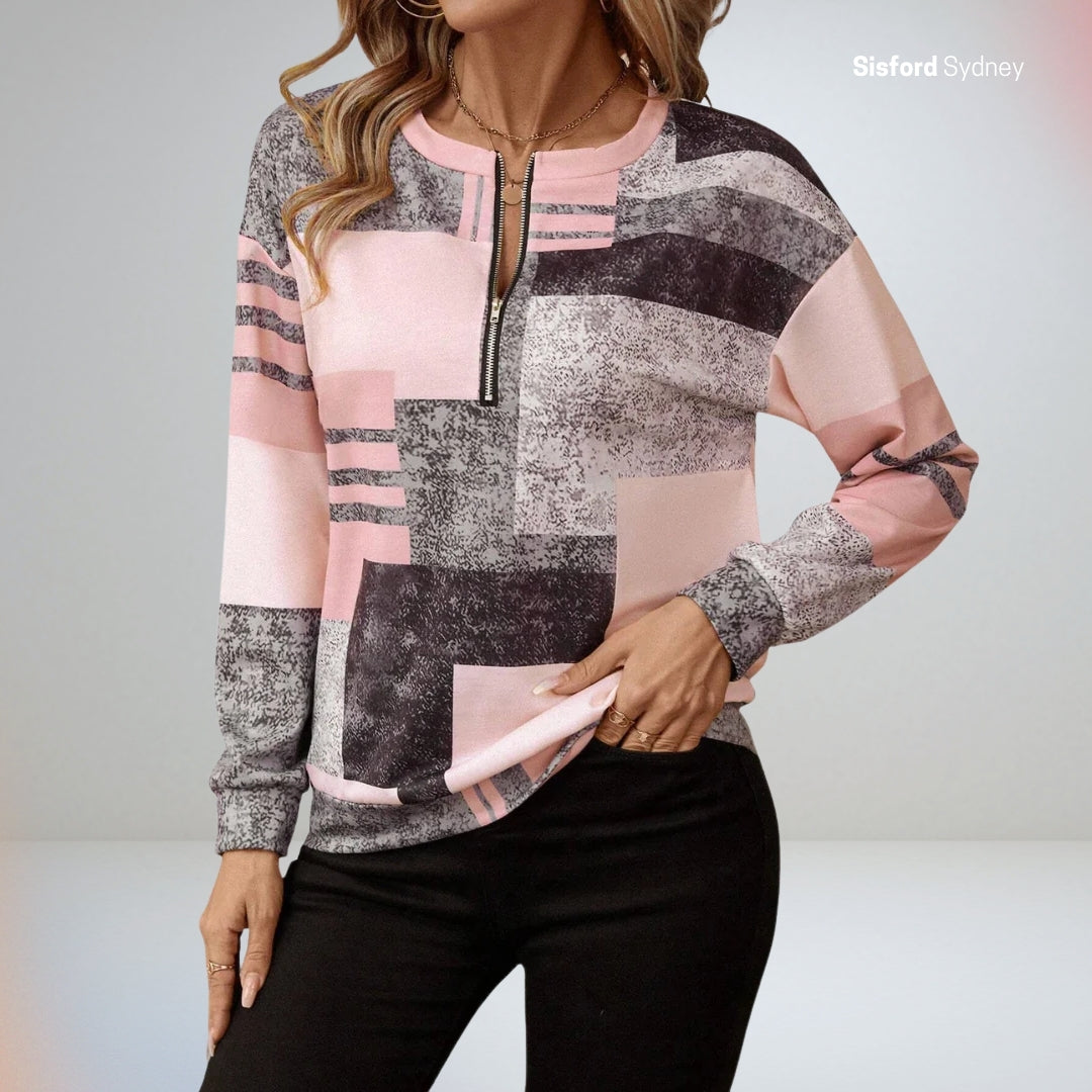 Mirella™ - Elegant Half-Zip Jumper