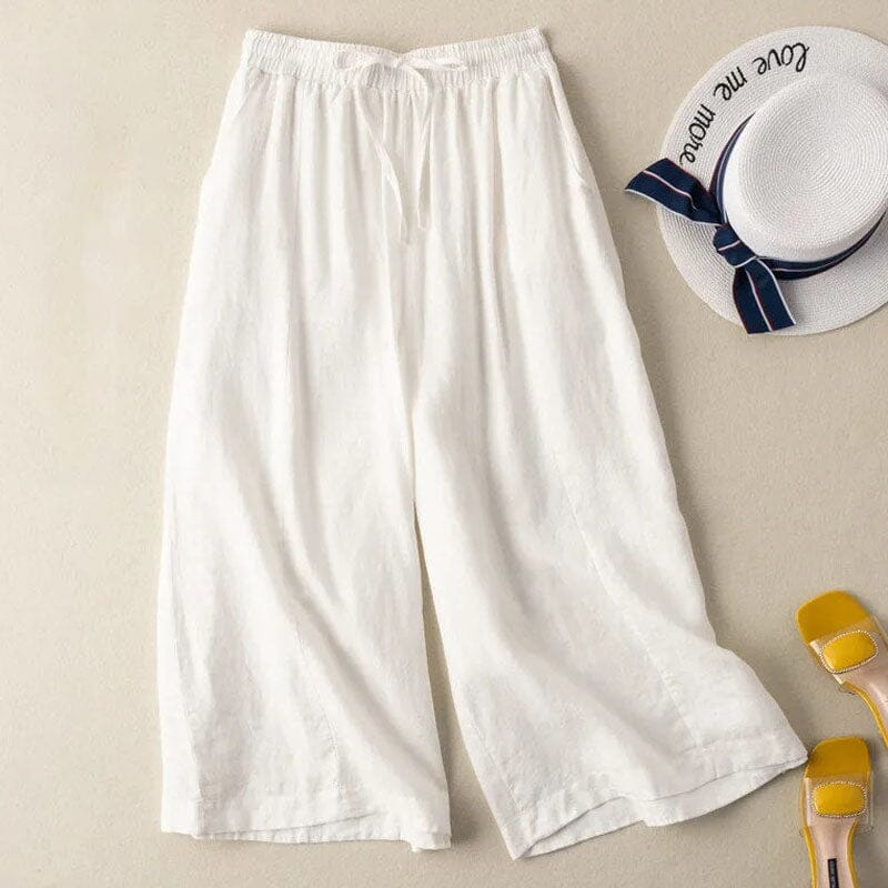 Dorothea™ - Cotton and Linen Cropped Pants