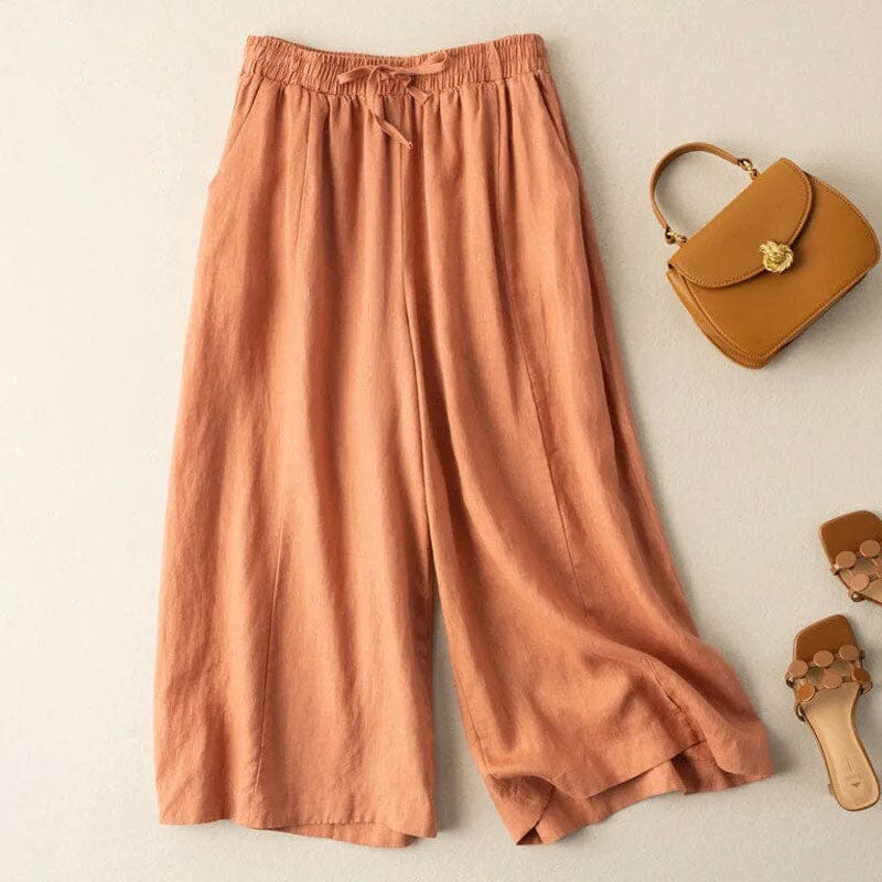 Dorothea™ - Cotton and Linen Cropped Pants