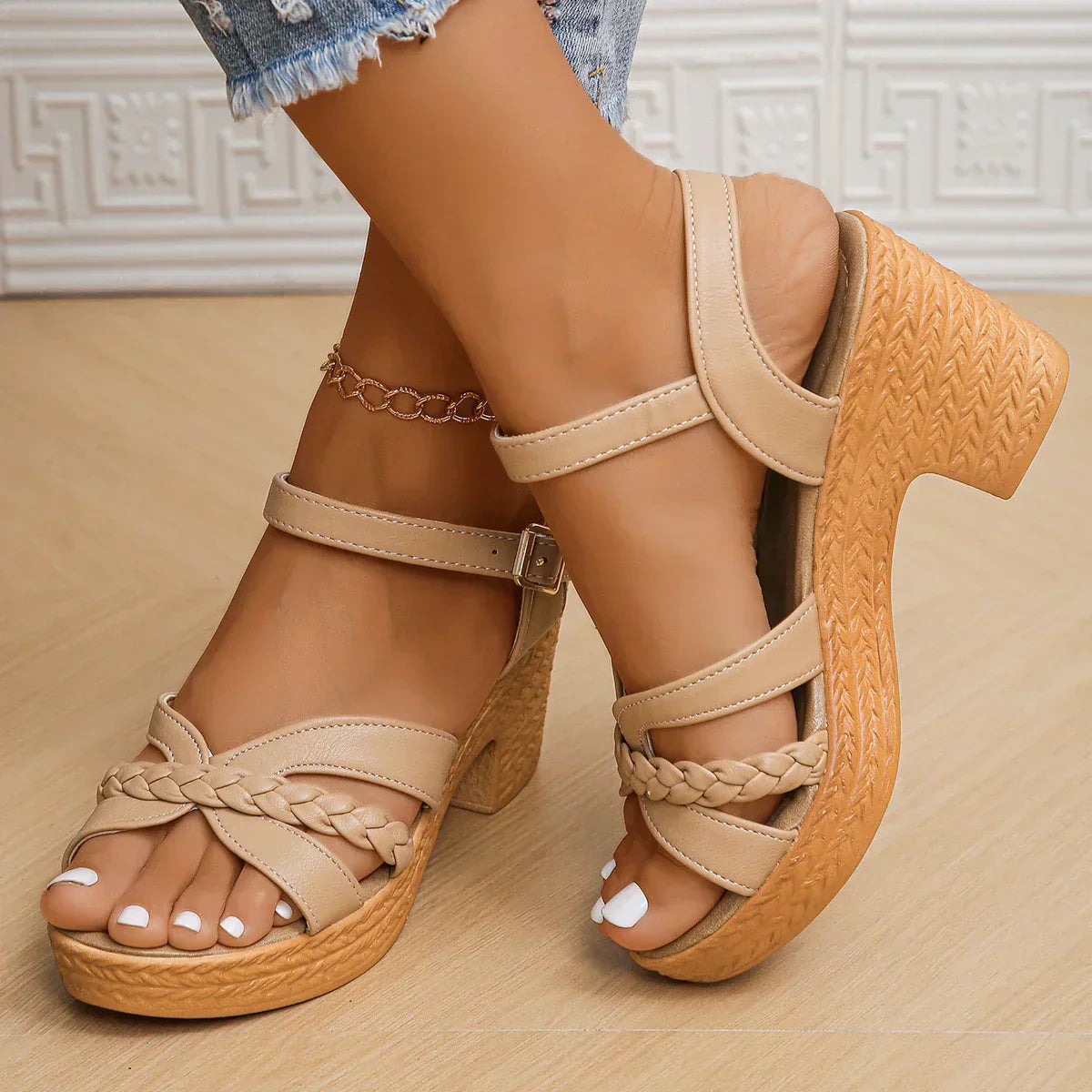 Lucie-Claire™ | Orthopedic Mid Heel Sandals