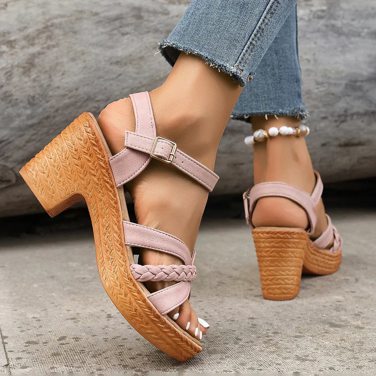 Lucie-Claire™ | Orthopedic Mid Heel Sandals