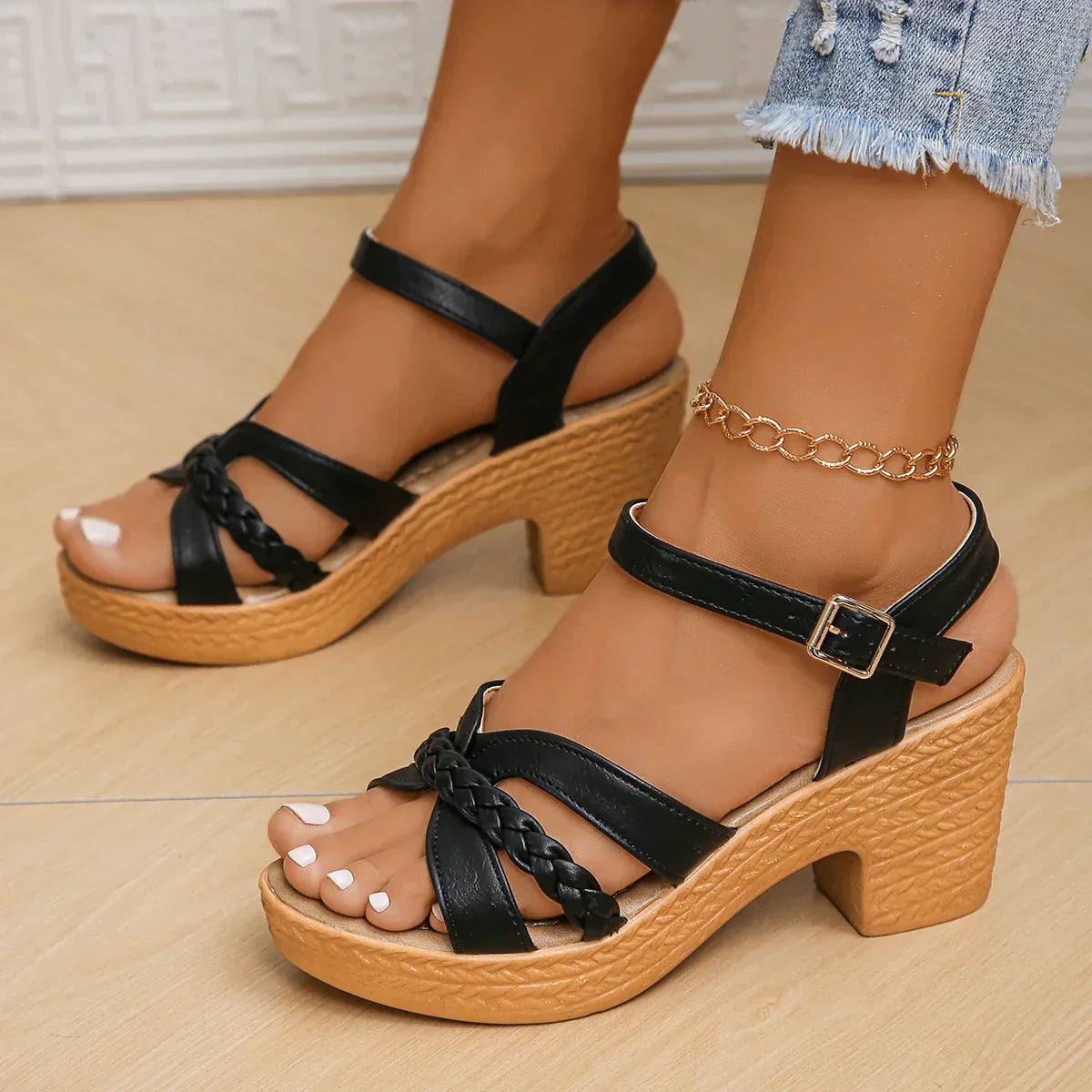 Lucie-Claire™ | Orthopedic Mid Heel Sandals