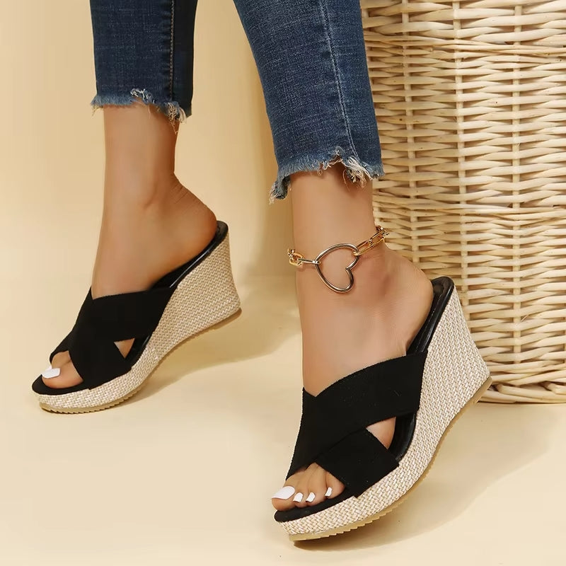 Lucie-Claire™ | Almina Comfort Wedges Sandals.