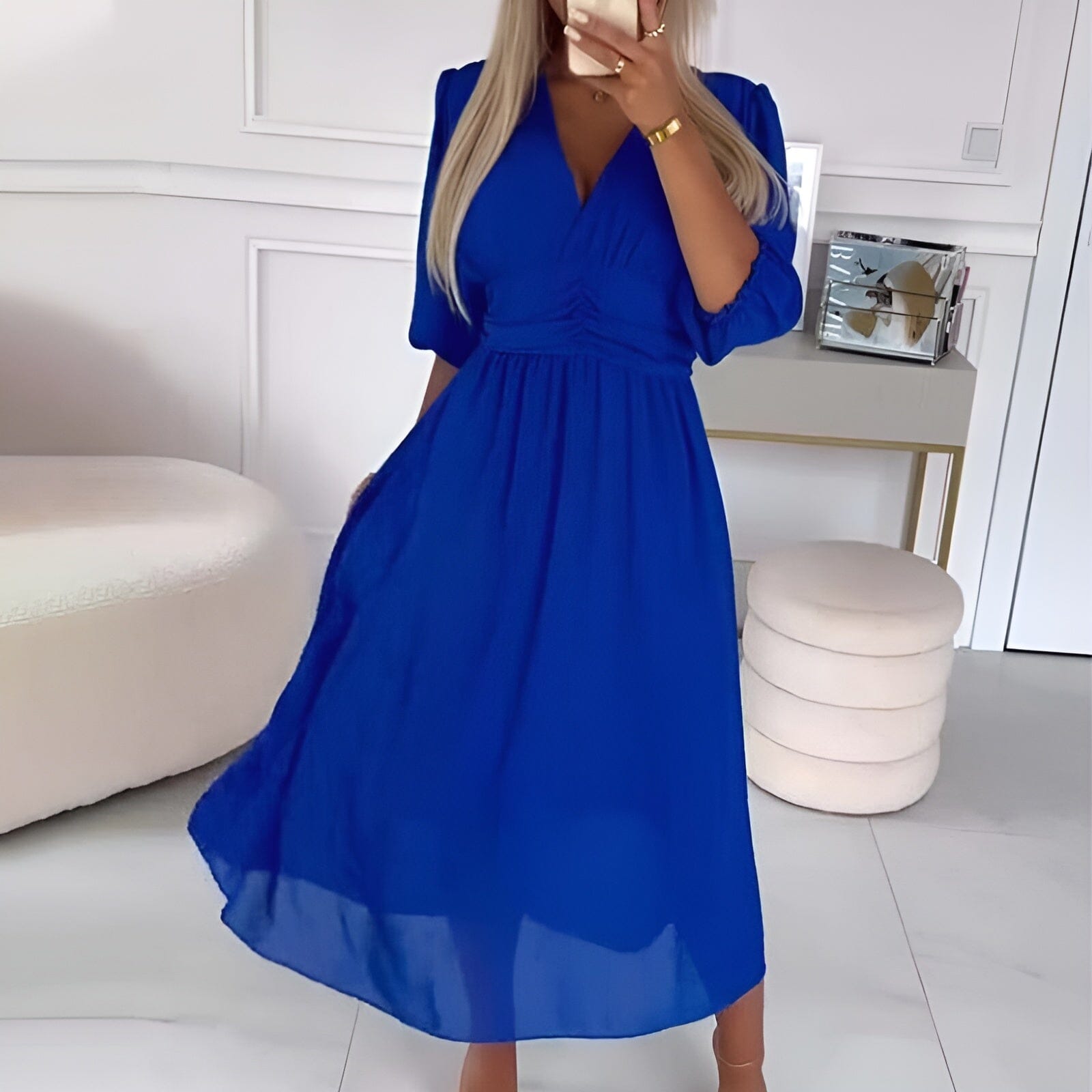 Farrah Light Silk Chiffon Dress