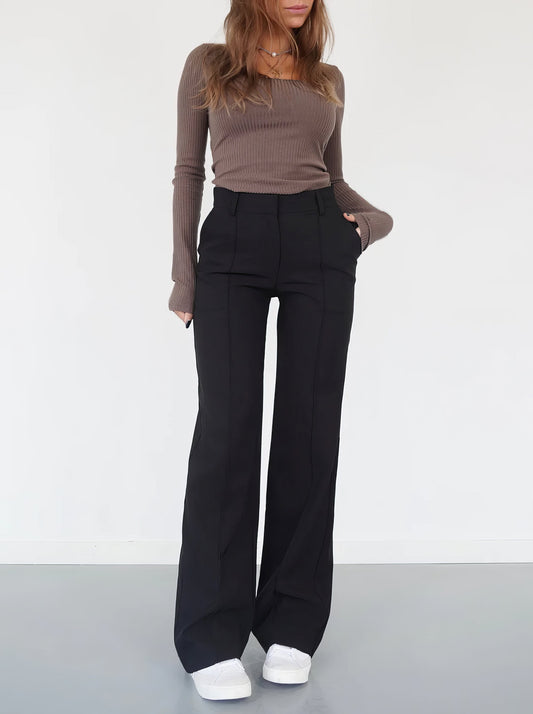 Lena Casual Wide-Leg Trousers