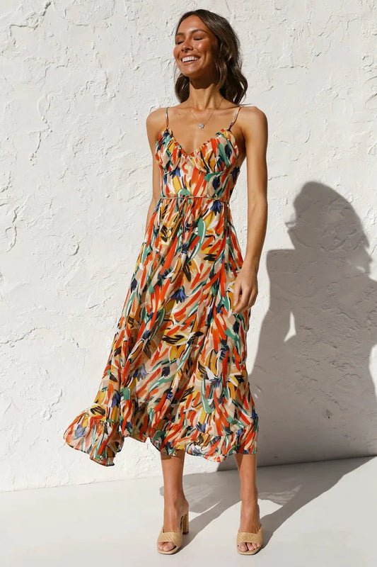 Thea Colorful Midi Dress
