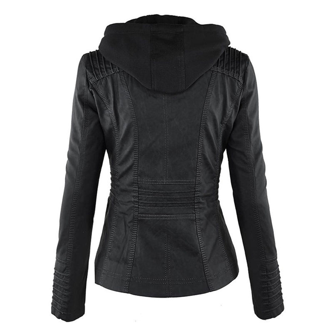 Olivia | Waterproof Women's Leather Jacket with Hood