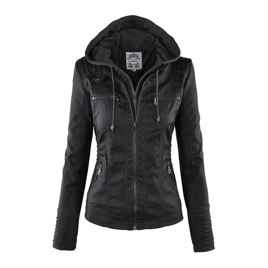 Olivia | Waterproof Women's Leather Jacket with Hood