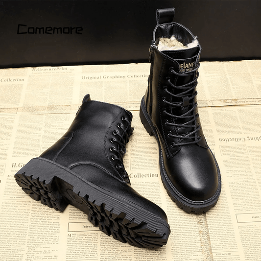Polished Black Leather Boots