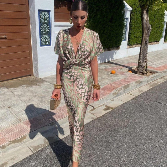 Isa™ | V-Neck Maxi Dress